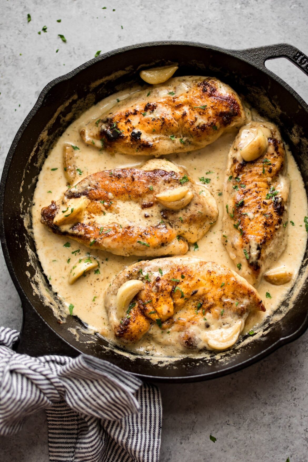 Creamy Garlic Chickens Recipe - Rabbitmeal